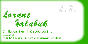 lorant halabuk business card